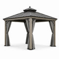 Pavillon de jardin en aluminium avec toit en acier galvanisé