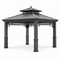 Pavillon en aluminium gris anthracite 300 x 400 x 350 cm
