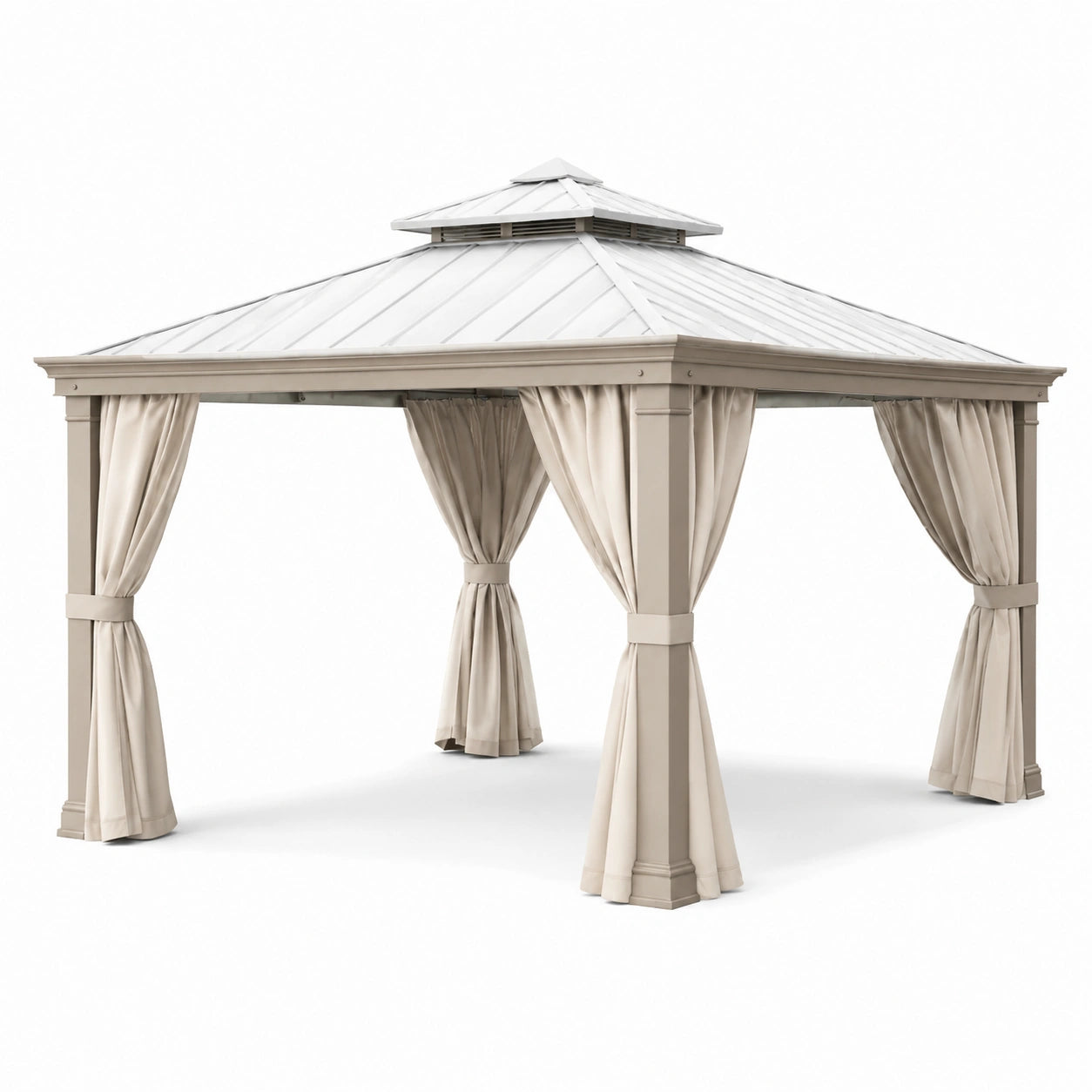 Pavillon en aluminium avec toit en acier galvanisé beige 300x400cm
