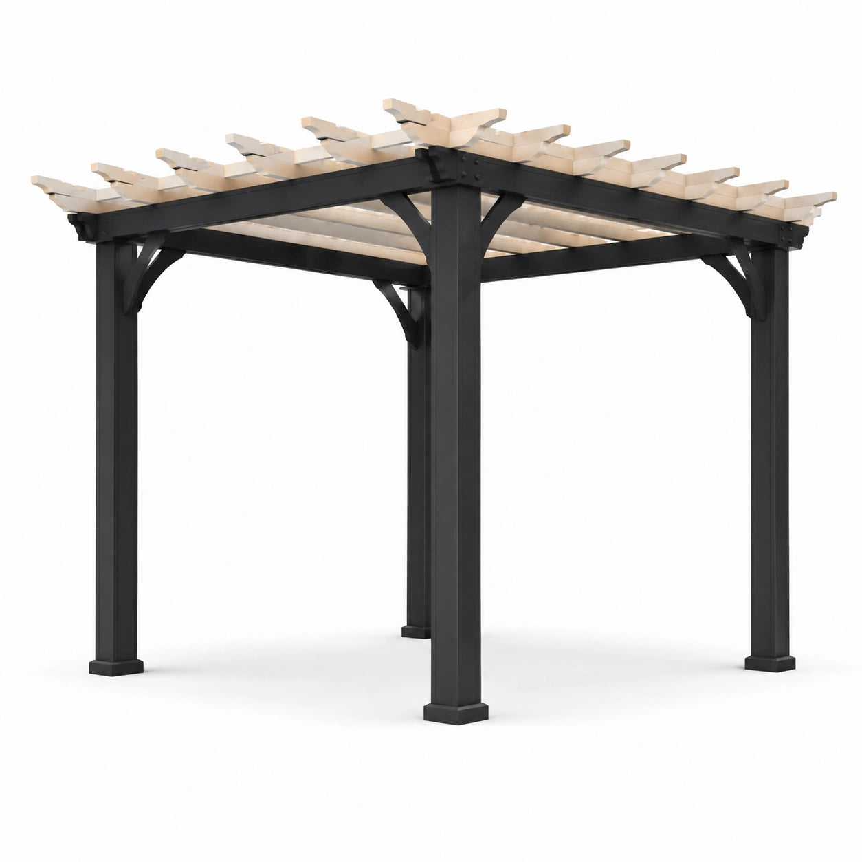 Pergola en aluminium et bois traité 300x300 cm