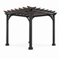 Pergola rectangulaire en métal et bois 300 cm x 300 cm x 250 cm