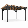 Pergola en bois de cèdre et métal noir 300x400 cm