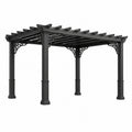Pergola de jardin en aluminium noir avec structure autoportante