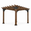 Pergola en bois avec éléments métalliques robustes 300 cm x 300 cm