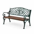 Banc de jardin en bois et métal vert/marron 125 cm