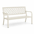 Banc de jardin en métal beige 124 cm