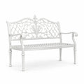 Banc en aluminium blanc pour extérieur 120x55x80 cm
