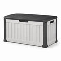 Coffre de rangement en plastique gris et noir 120x45x60 cm