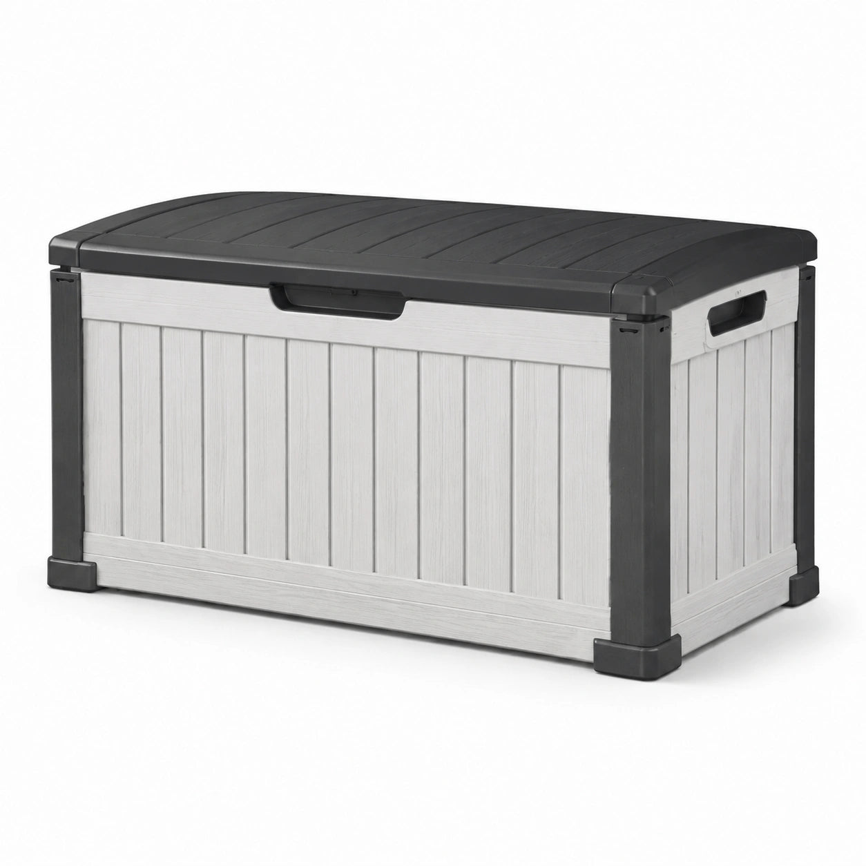 Coffre de rangement en plastique gris et noir 120x45x60 cm