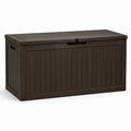 Coffre de rangement en résine marron 120x45x60 cm