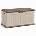Coffre de rangement en plastique beige et marron 120x60x55cm