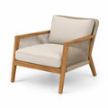 Fauteuil en bois d'acacia et corde polyester beige