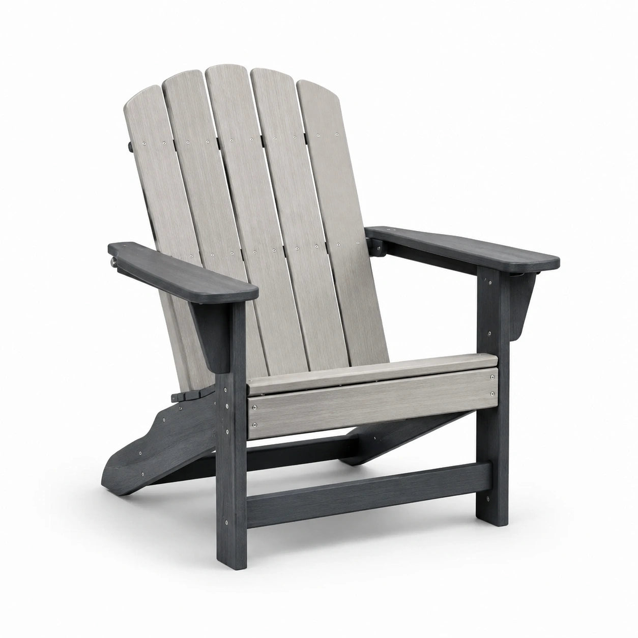 Chaise Adirondack en Plastique Recyclé Gris et Anthracite