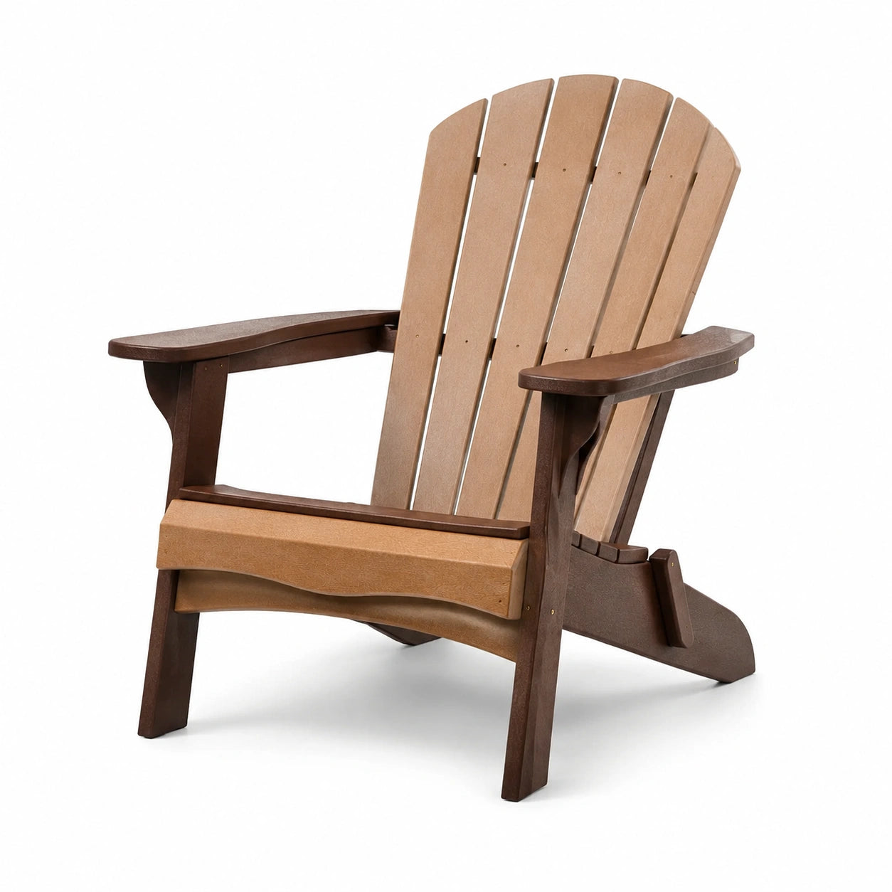 Fauteuil Adirondack en bois composite marron et beige